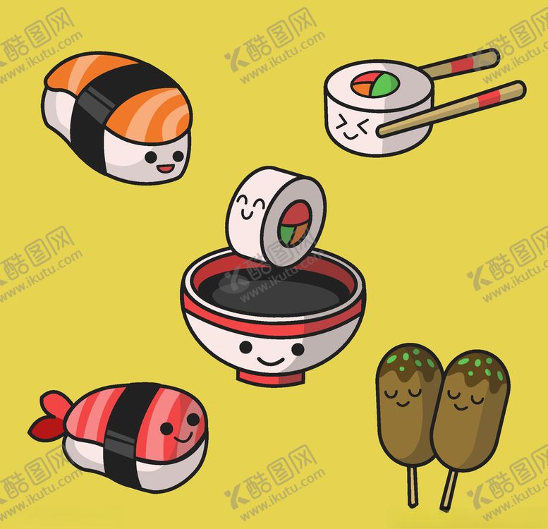 编号：83479507020914351389【酷图网】源文件下载-可爱寿司