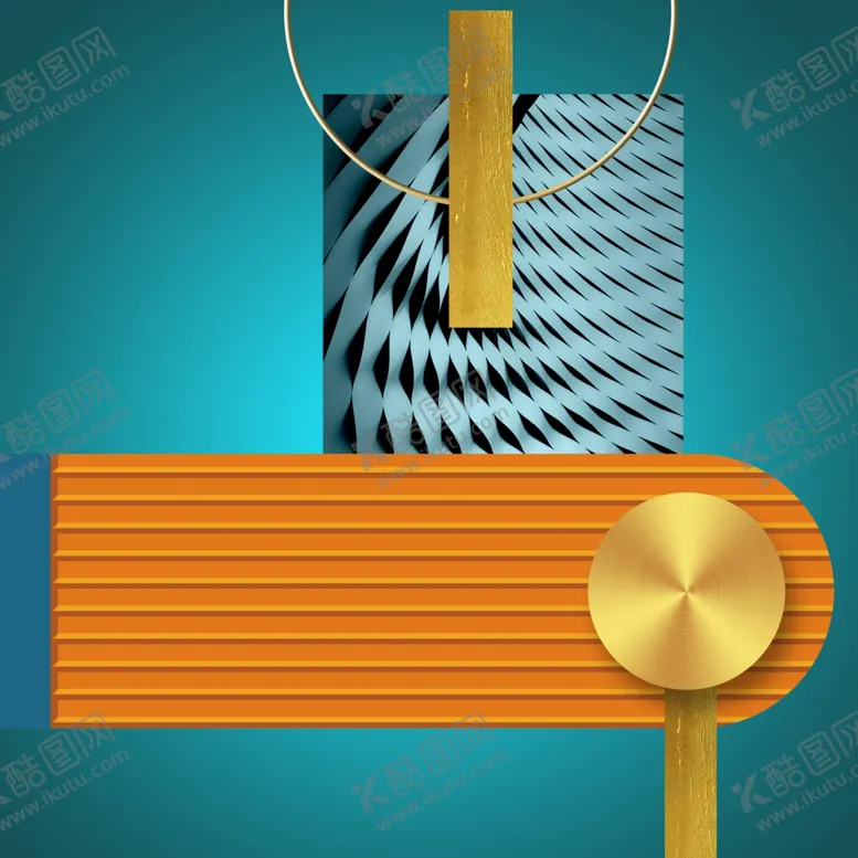 编号：93787511232227091398【酷图网】源文件下载-几何方块水彩艺术挂画装饰画