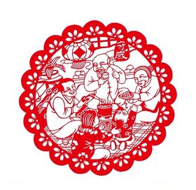 新年守岁剪纸