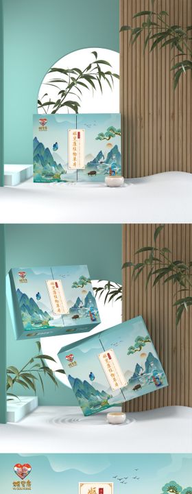 双开门国风五禽吉祥礼盒