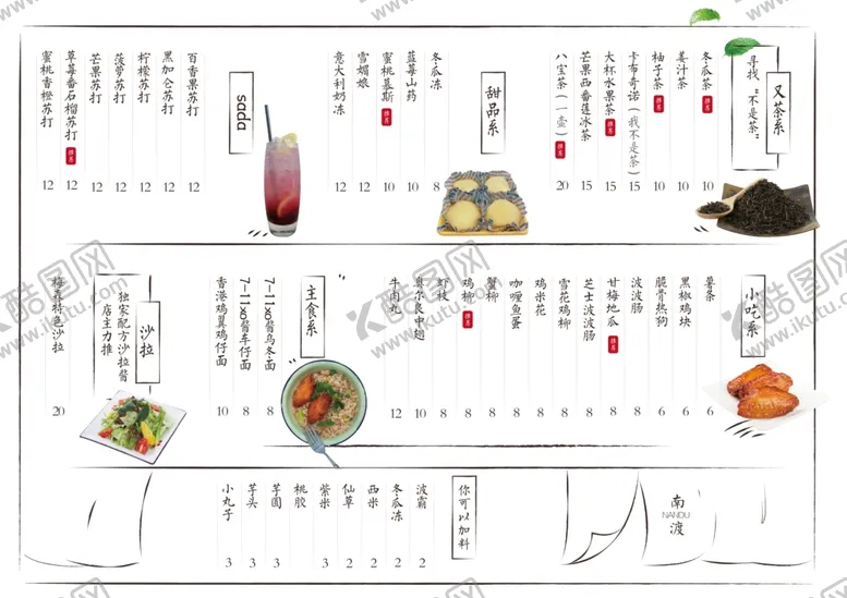 编号：64399806300229354563【酷图网】源文件下载-奶茶菜单