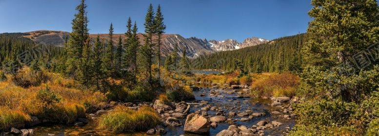 编号：96382703311920547337【酷图网】源文件下载-山间树木河流自然风景