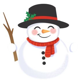雪人小冬天背景素材彩球简约