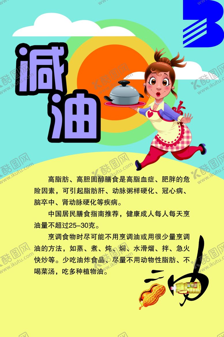 编号：27262510211554261682【酷图网】源文件下载-健康生活方式三减三健减油