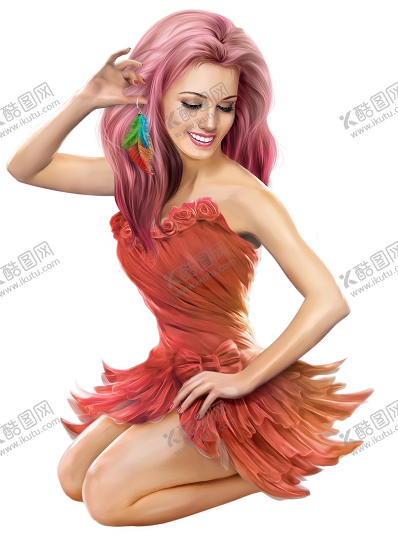 编号：95574601191548571579【酷图网】源文件下载-手绘美女
