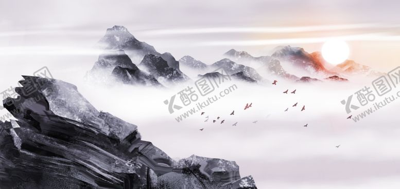 编号：40235109211642223573【酷图网】源文件下载-山水大气企业文化背景素材