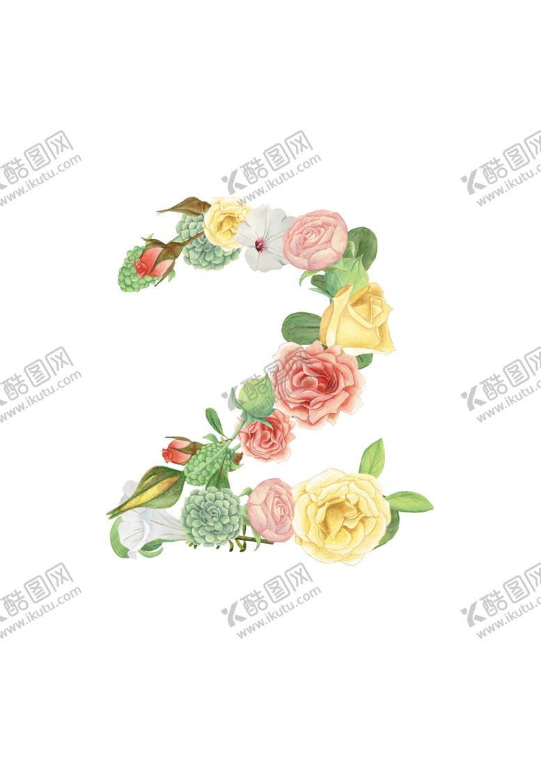 编号：81215109291441359330【酷图网】源文件下载-花朵拼凑数字