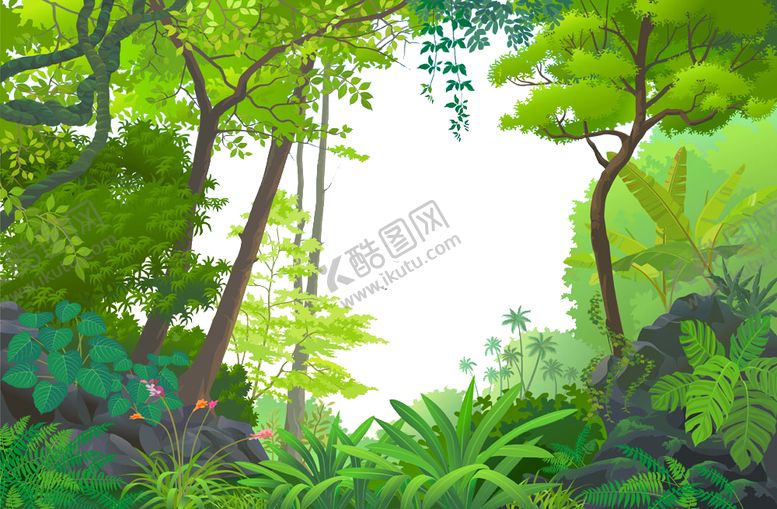 编号：94906505160007373516【酷图网】源文件下载-森林清新插画卡通海报素材