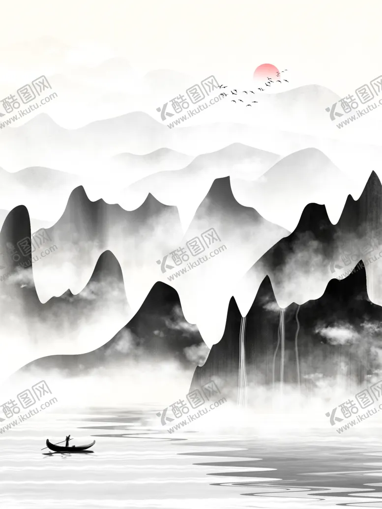 编号：61506002130128202008【酷图网】源文件下载-中式山水画