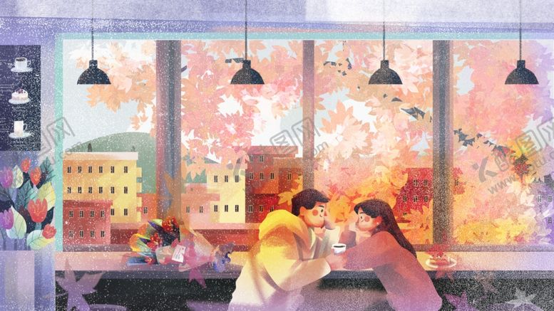 编号：33782204220034559342【酷图网】源文件下载-冬日里喝咖啡的情侣