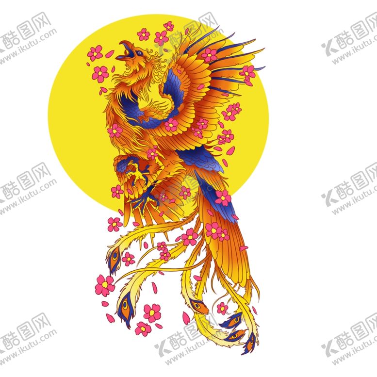 编号：28079109210839244891【酷图网】源文件下载-国潮凤凰插画