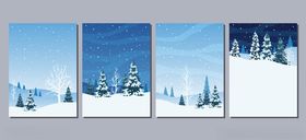冬日雪景插画