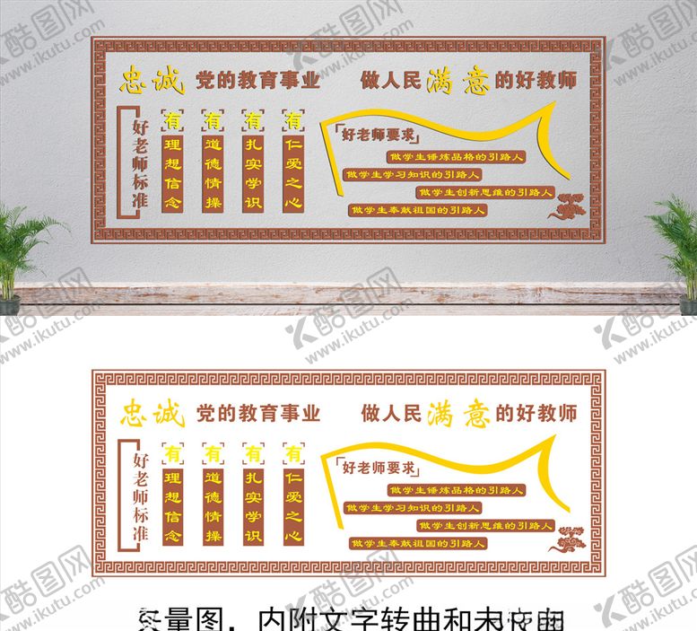 编号：62631109220428147146【酷图网】源文件下载-学校老师文化墙