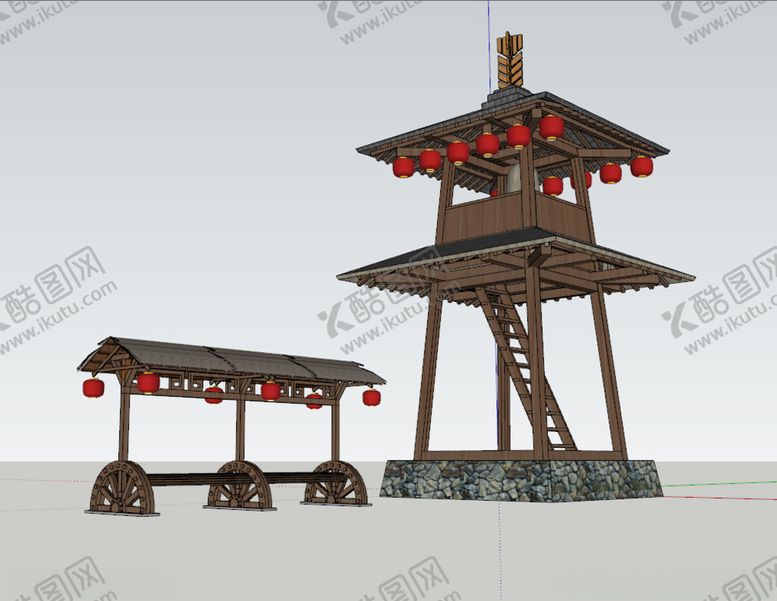 编号：80828705171851314607【酷图网】源文件下载-SKP景观台休闲座椅乡村