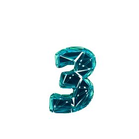 3D破碎数字3