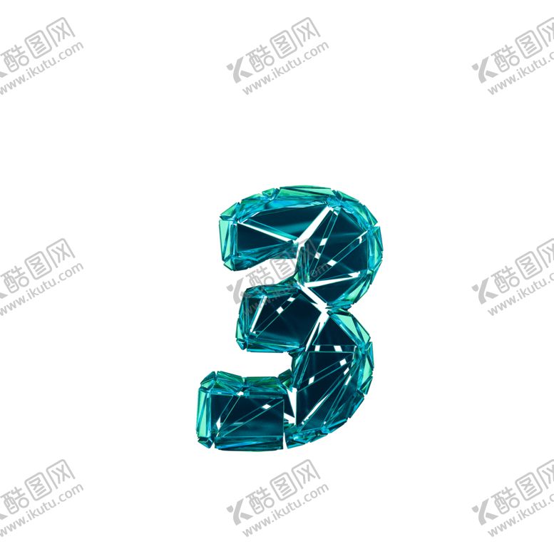 编号：92586606250519367034【酷图网】源文件下载-3D破碎数字3