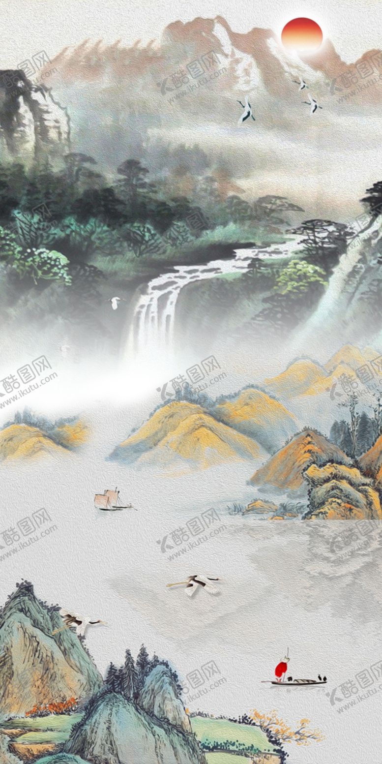 编号：12446105142007574726【酷图网】源文件下载-国画山水