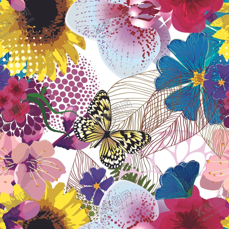 编号：83853210301522172627【酷图网】源文件下载-手绘花背景