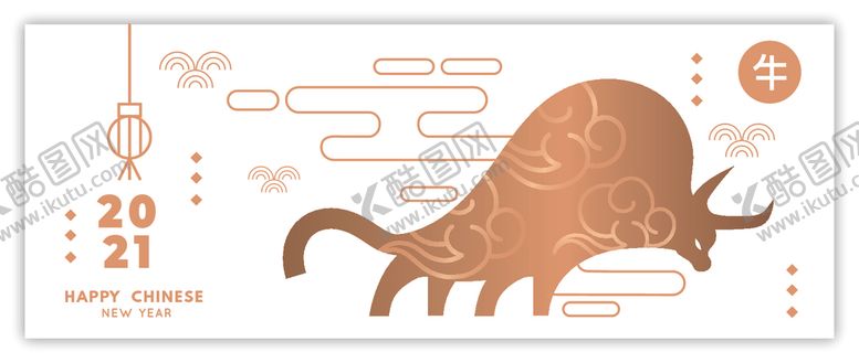 编号：97525506291348248906【酷图网】源文件下载-牛新年展板背景