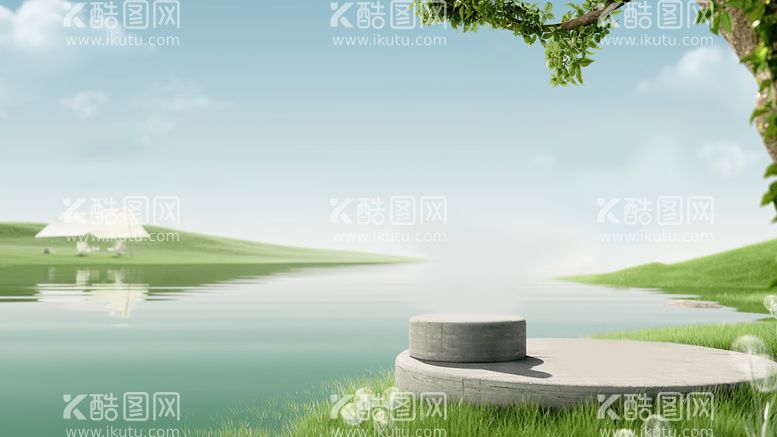 编号：90516412160315504668【酷图网】源文件下载-自然风景3D台子海报背景