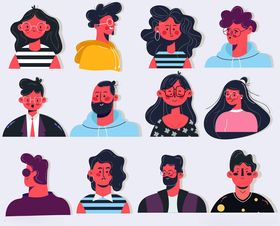 多样风格人物头像集合