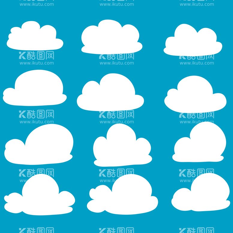 编号：40279609220229538102【酷图网】源文件下载-矢量卡通白云朵