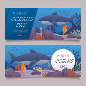 海洋日主题横幅设计