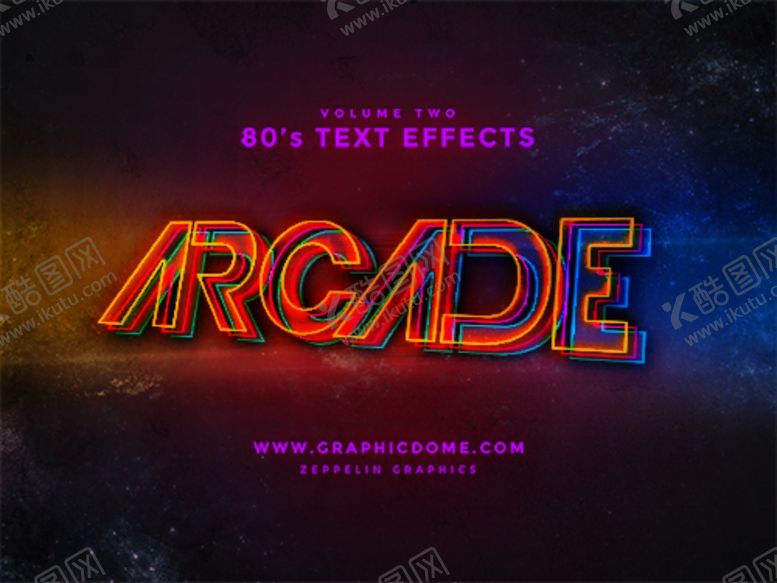 编号：76038105021906576328【酷图网】源文件下载-炫彩立体字样机