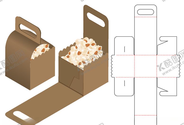 编号：69556109230822052249【酷图网】源文件下载-小吃爆米花包装展开图