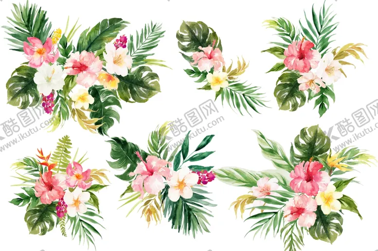 编号：62471004281356161034【酷图网】源文件下载-热带花卉植物装饰图案
