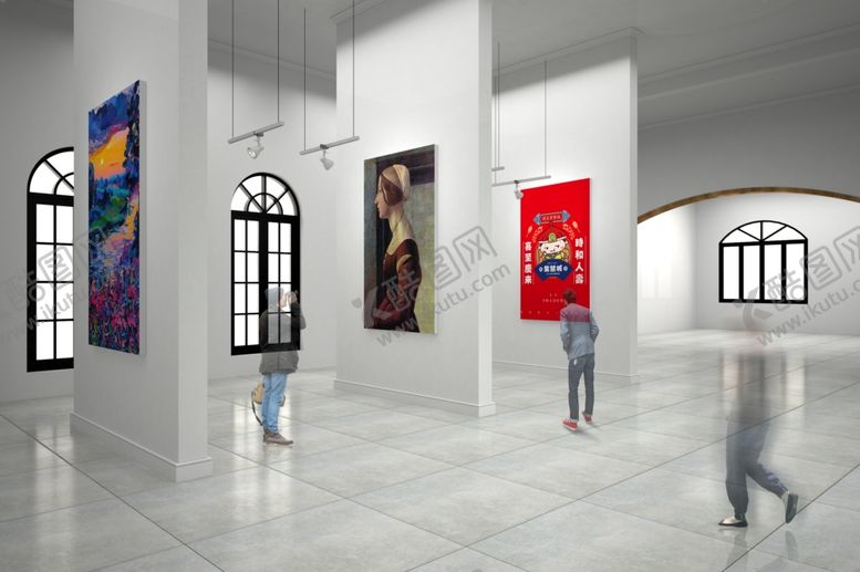 编号：33769310251056231278【酷图网】源文件下载-画展场景样机