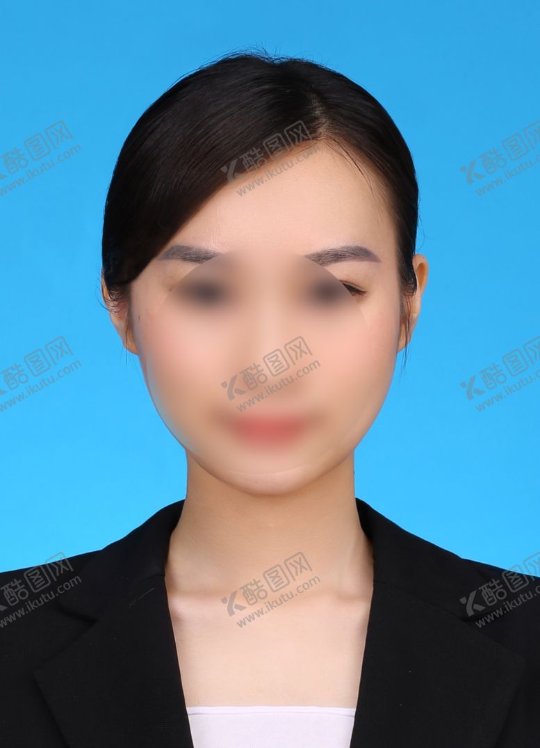 编号：73326702090402135438【酷图网】源文件下载-黑西装证照正装装服装证件照女