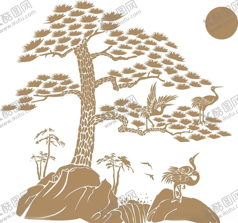 编号：59750906160150199721【酷图网】源文件下载-底纹边框山水画硅藻泥矢量