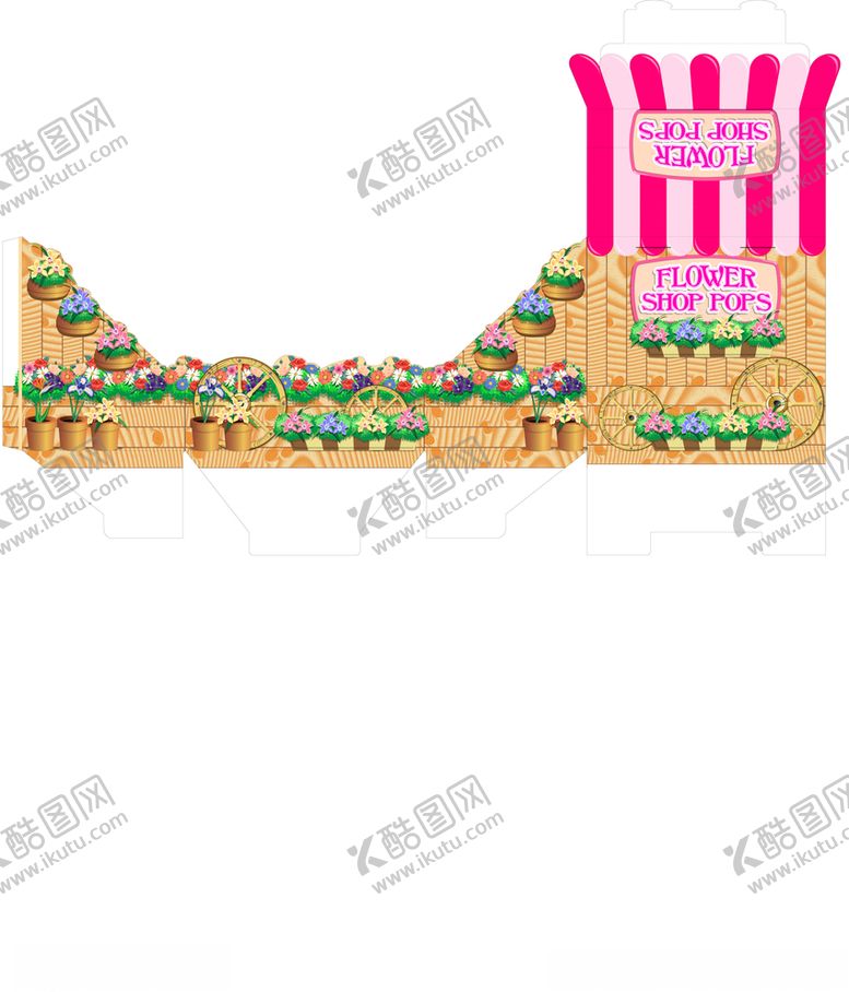编号：21479109250617387458【酷图网】源文件下载-花朵展示盒展开平面图
