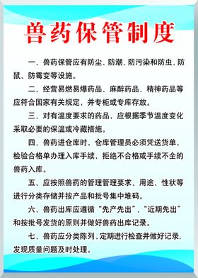 兽药质量管理制度牌兽药