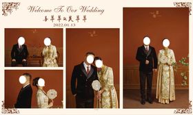婚礼背景板中式结迎宾