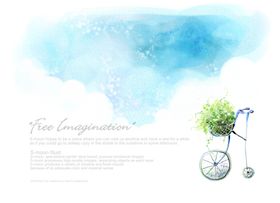 水彩韩式背景