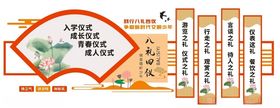 文明学校新风八礼四仪校园文化墙