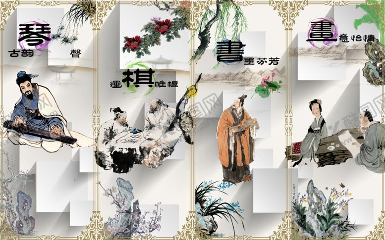 编号：89933107121627041305【酷图网】源文件下载-复古背景墙