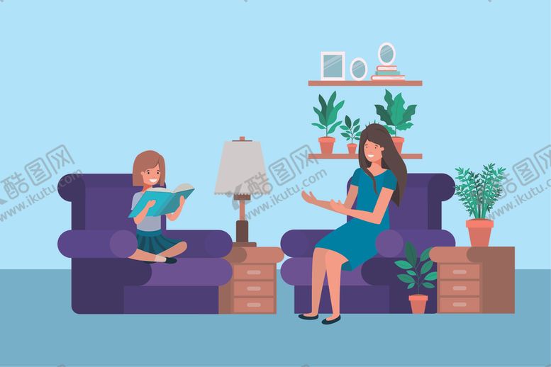 编号：92417110130439133511【酷图网】源文件下载-家庭成员生活插画