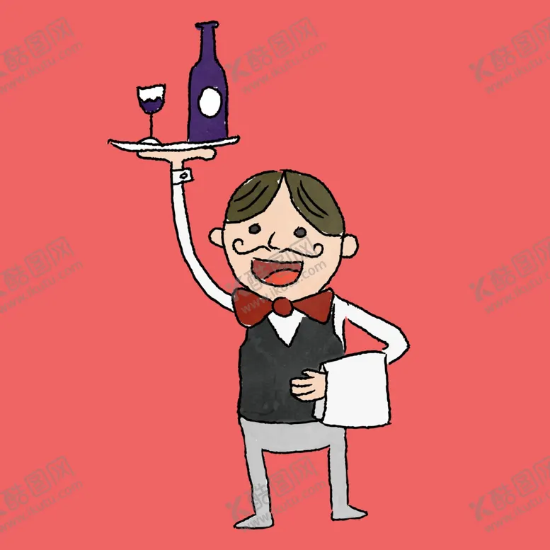 编号：75778902171845198448【酷图网】源文件下载-手绘服务员