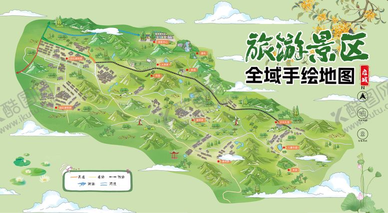 编号：15461806261744491887【酷图网】源文件下载-旅游景区手绘地图