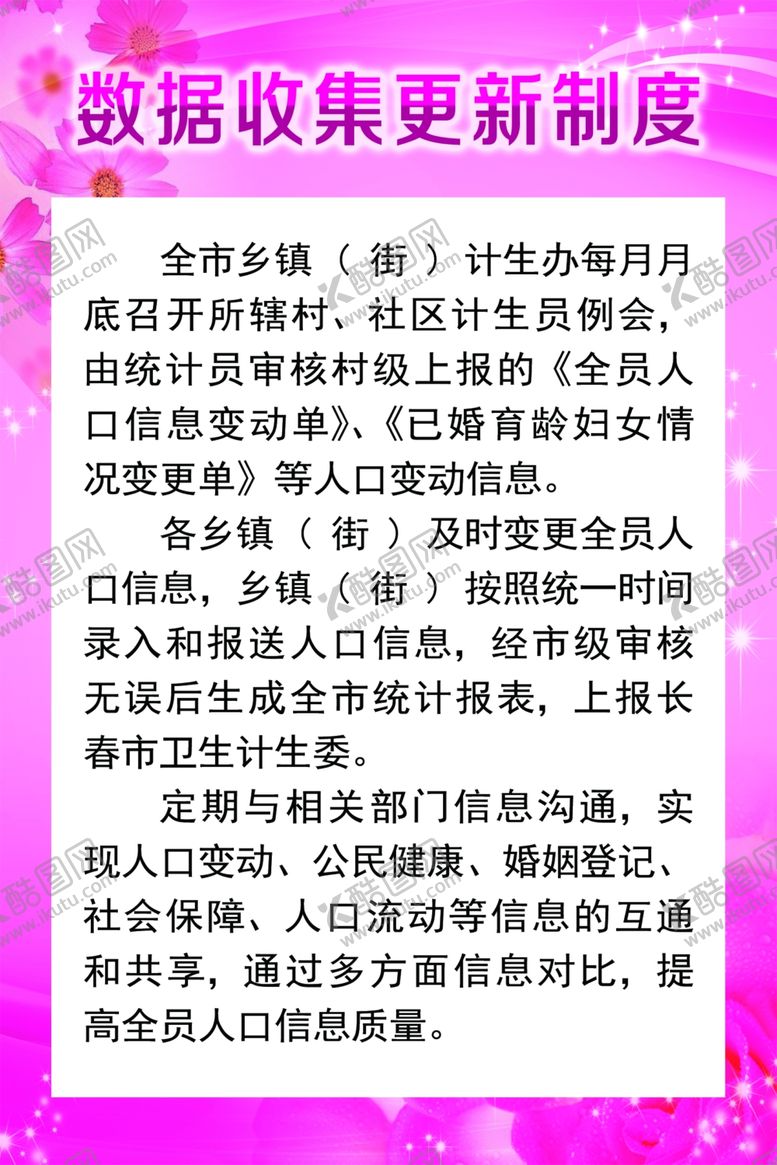 编号：83245505012000279673【酷图网】源文件下载-数据收集更新制度计生展板