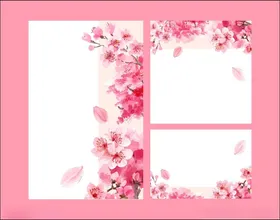 樱花婚礼请柬粉色贺卡背景