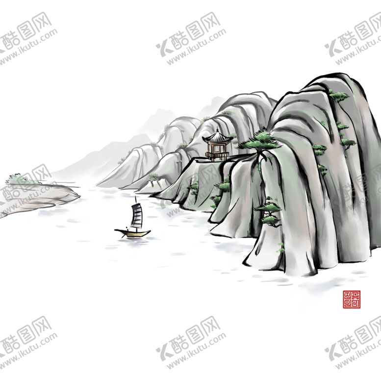 编号：11454605182218113664【酷图网】源文件下载-水墨山水素材