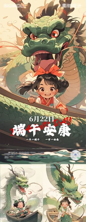 端午节插画系列海报