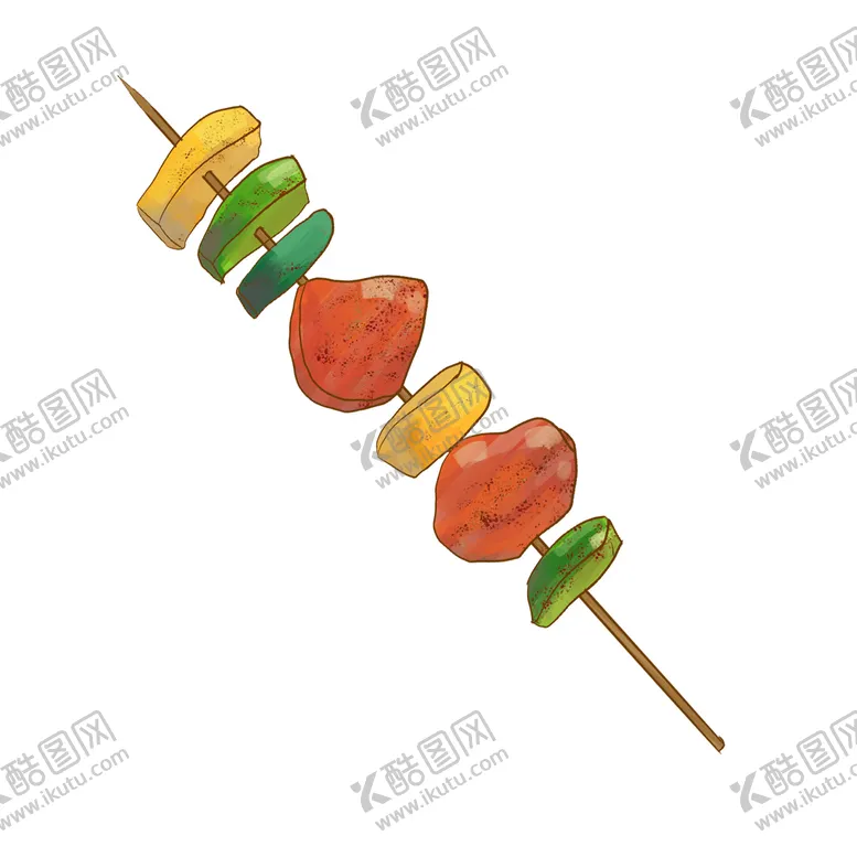 编号：13495809112352082195【酷图网】源文件下载-手绘美食烤串插画素材烧烤肉串烧烤涂鸦