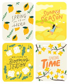 清新插画风格的文艺卡片