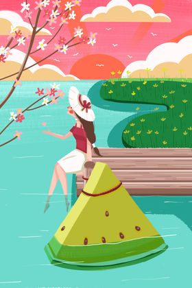 看海插画