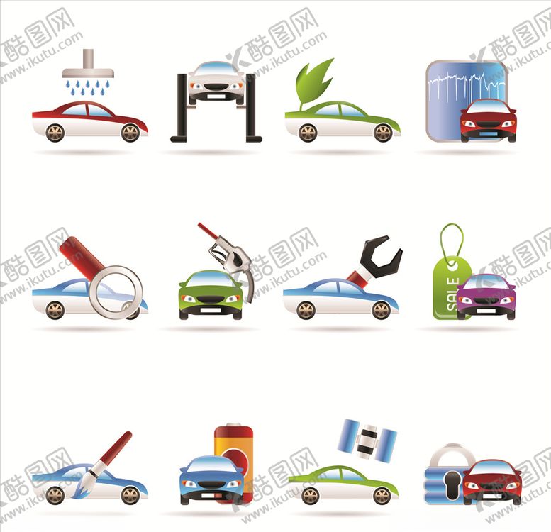 编号：27484109092003322671【酷图网】源文件下载-矢量汽车修理元素